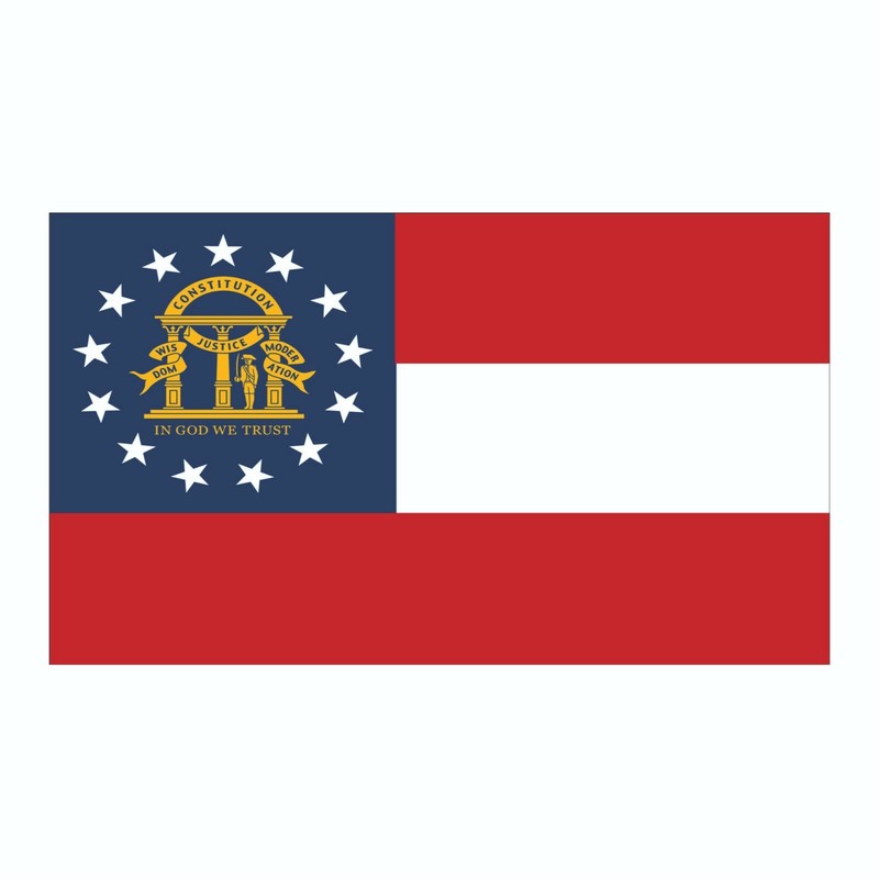 Georgia State Flag Sticker, Decal, Bumper Sticker Vacation Sticker 3″ x 5″