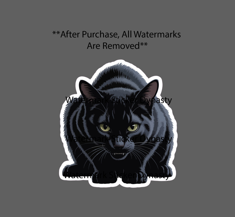 Angry Black Cat Sticker Waterproof Decal Animal Pet Horror Scary Gift NEW