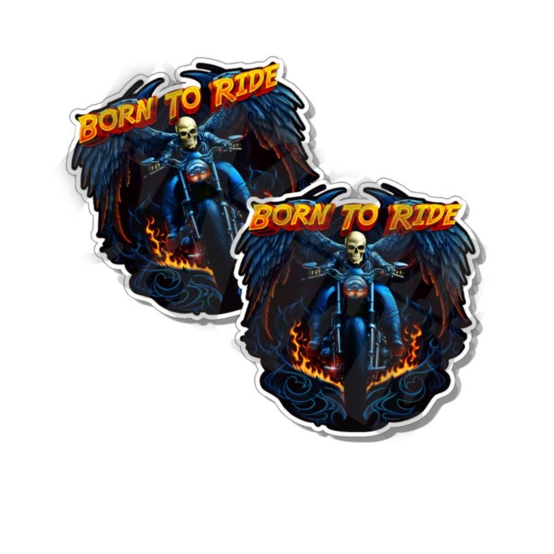 Born to Ride Motorcycle Helmet Rider of Death Undead Biker C37033 2pk