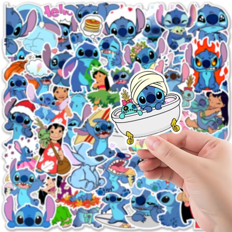 50 Pcs Stickers Lilo Stitch Cartoon Skateboard Car Laptop Bottle Bomb Graffiti