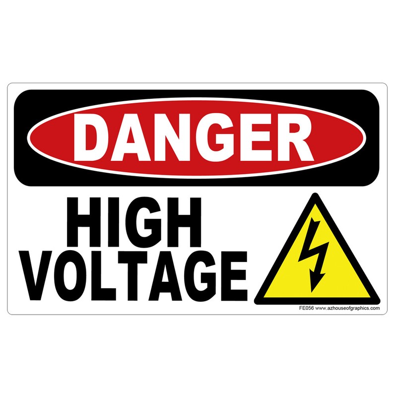 Danger High Voltage Sticker – Warning Safety Vinyl Decal Sign Construction FE056