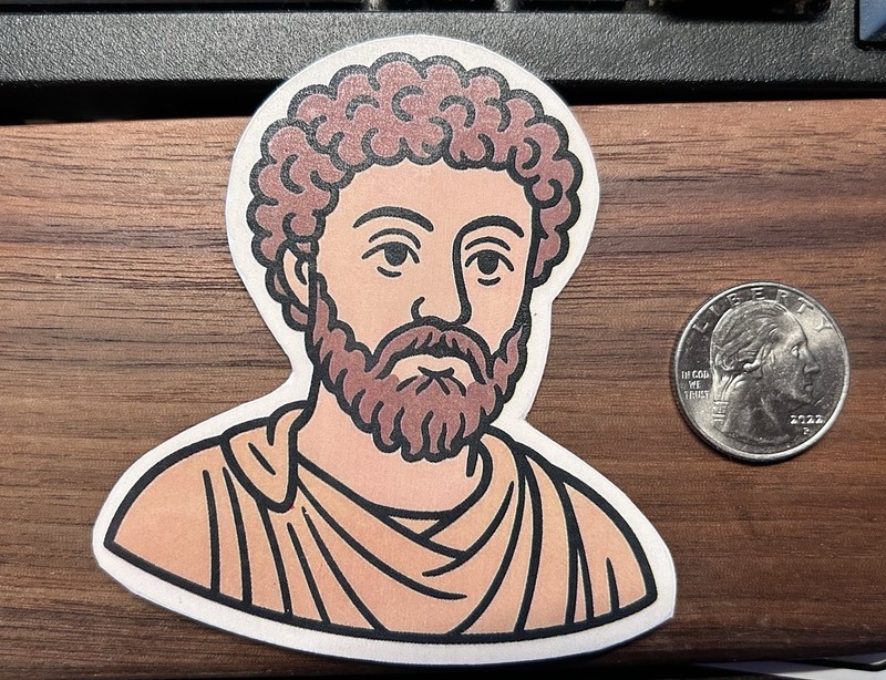 Marcus Aurelius – Glossy Vinyl Sticker (Philosophy, Stoicism, Roman Empire)