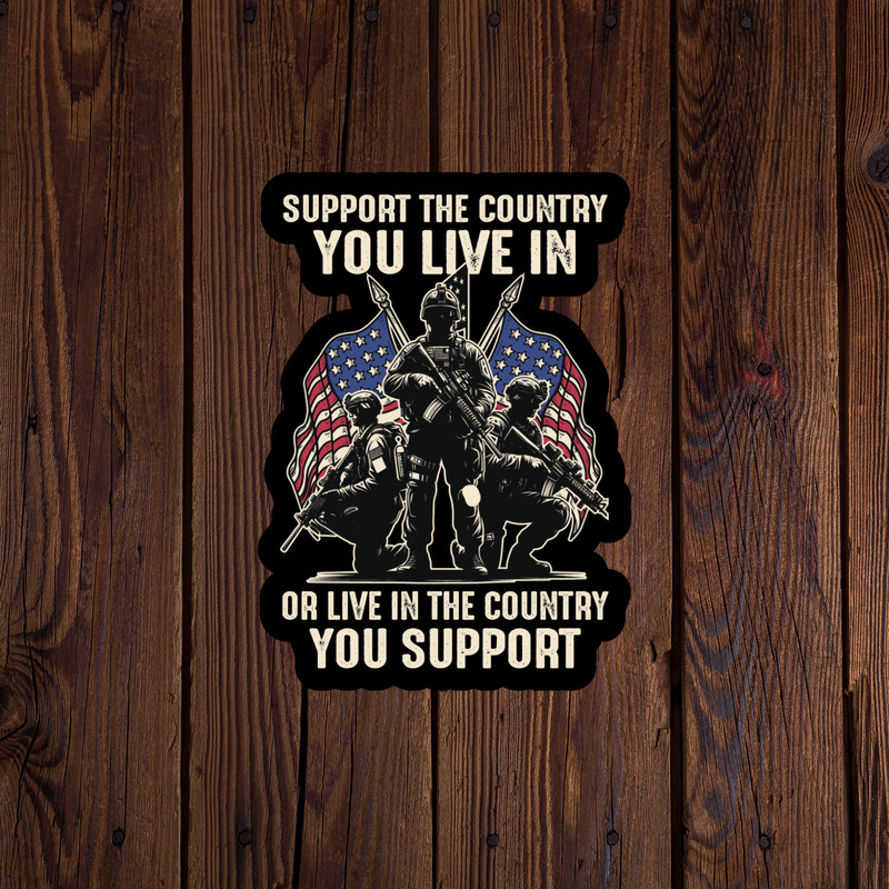 Military vetarn sticker vinyl decal support the country you live in Army USA 5″