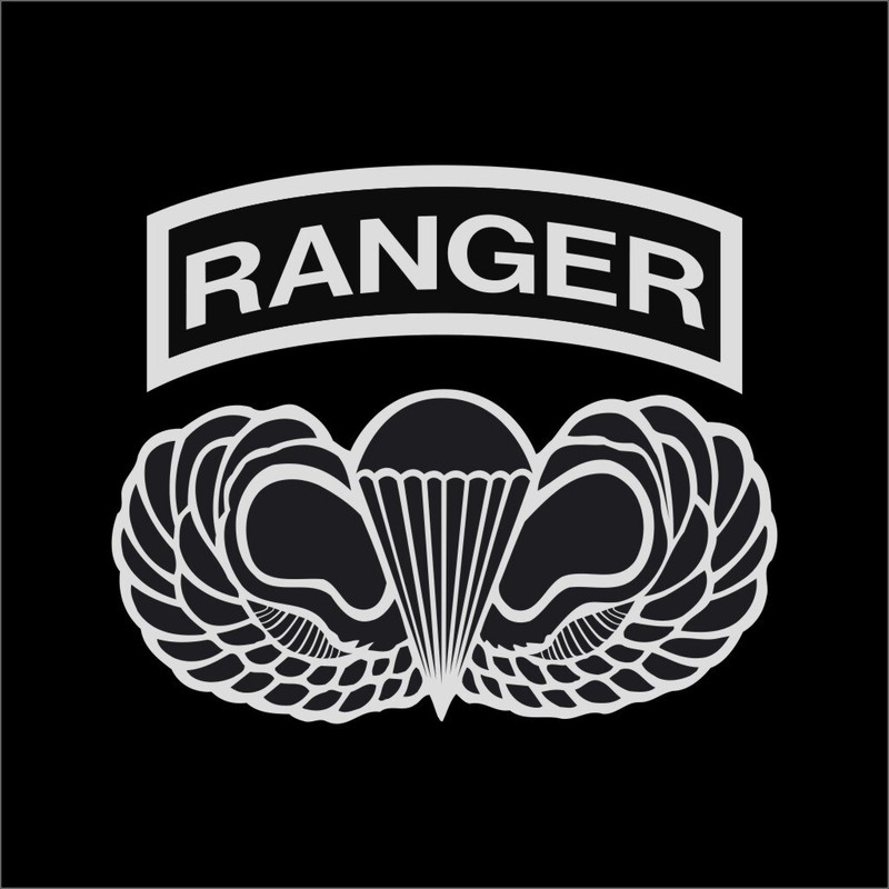 US Army Ranger Airborne Wings Military 1 Color Window Wall Vinyl Decal Sticker
