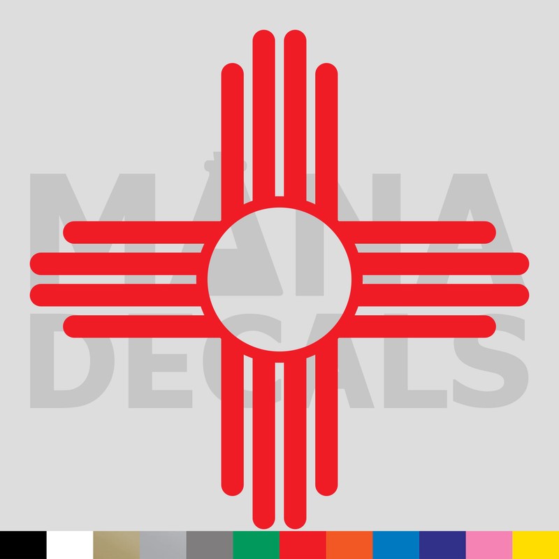 New Mexico Zia Symbol Vinyl Die Cut Decal Sticker – State Flag Sun