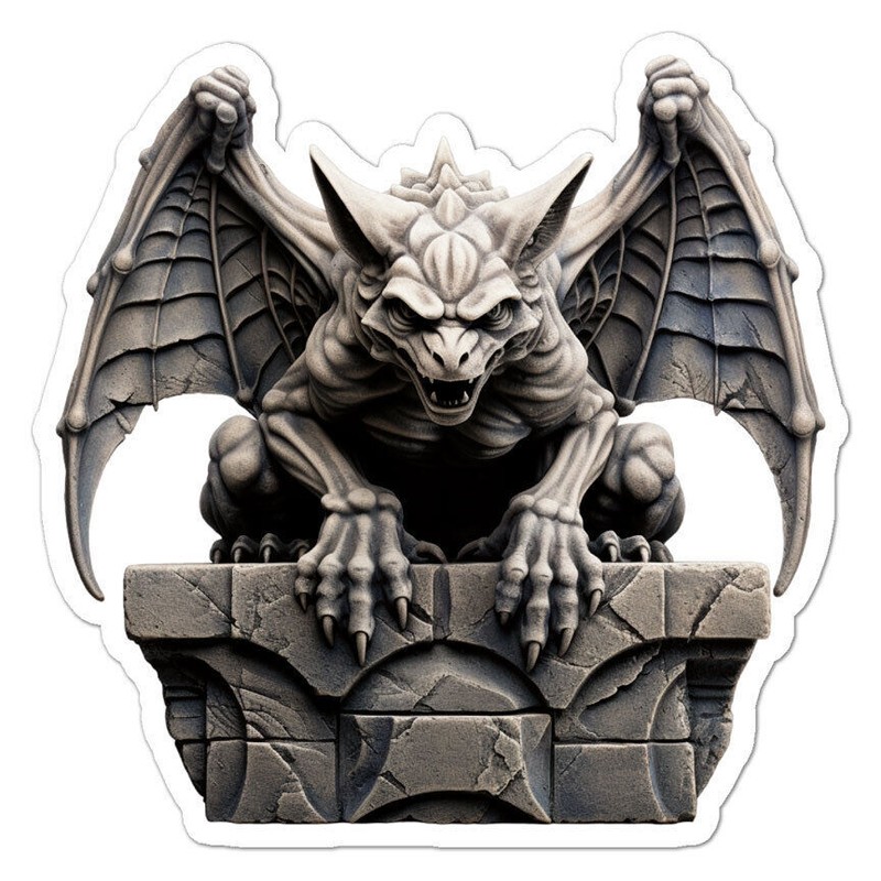 Stone Gargoyle Wings Sticker Decal