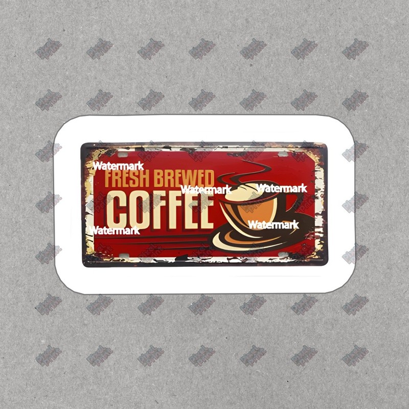 Vintage Fresh Brewed Coffee Vinyl Sticker Retro Coffee Shop Decal #717682