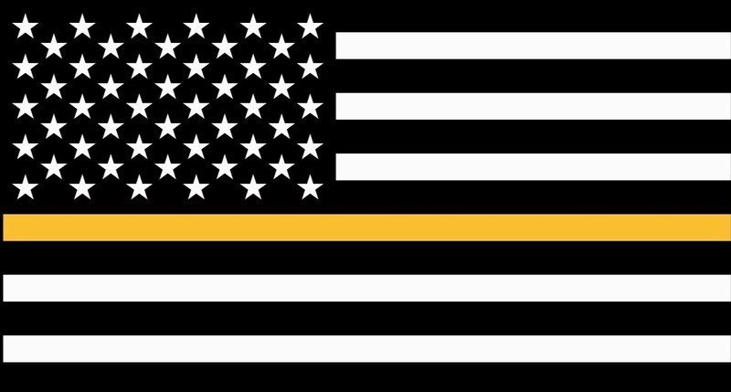 Thin GOLD Line American Flag patriotic black grey laminated waterproof