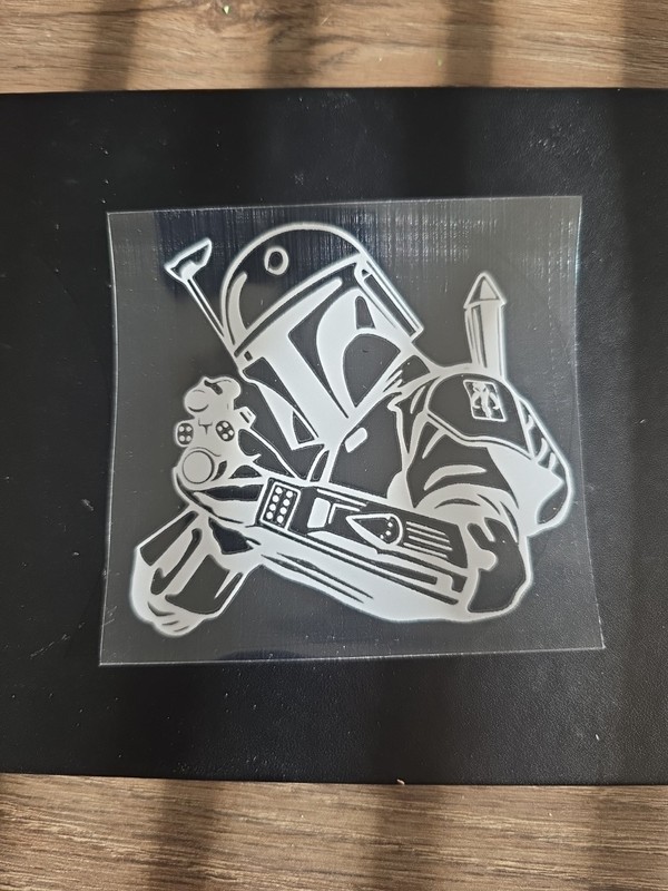 Starwars Bobafett White UV DTF Decal Sticker Waterproof USA