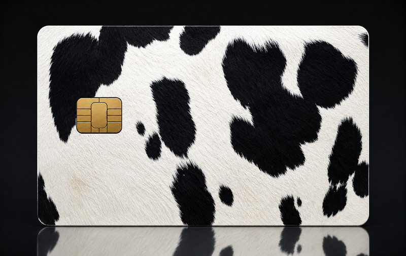 Realistic Cow Hide Credit Card Skin Debit Card Vinyl Sticker Farm Animal Wrap