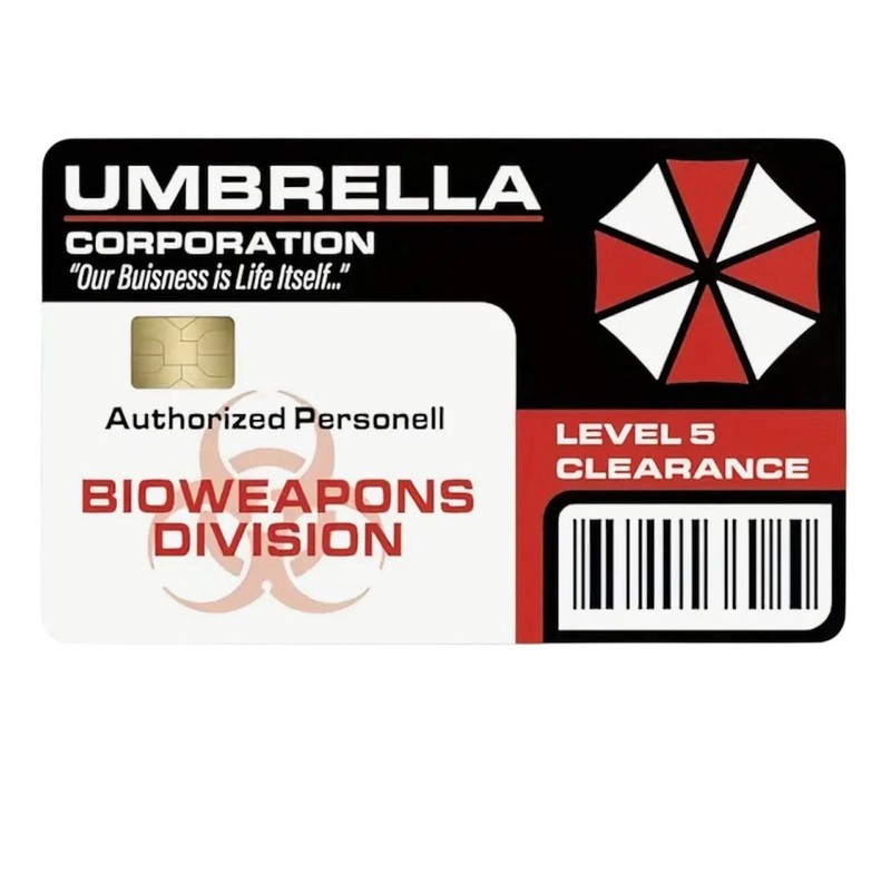 Umbrella Corp Bioweapons Division Card Skin 4-Pack HIVE Security Vinyl Decal Set