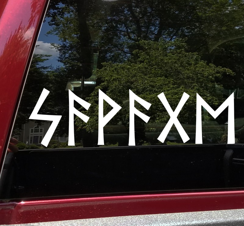 Savage in Elder Futhark Vinyl Decal – Viking Norse Heathen – Die Cut Sticker
