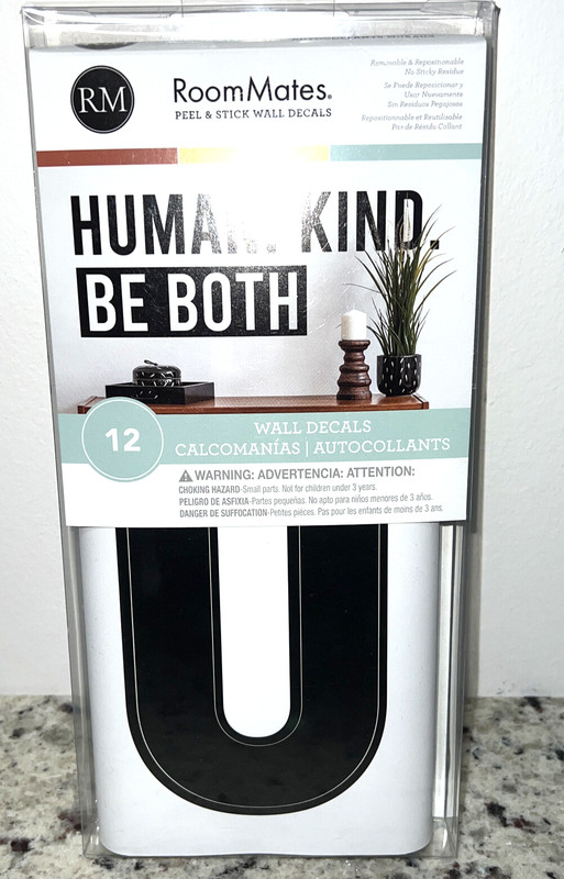 HUMAN KIND BE BOTH Wall Decals Easy Remove Reusable Stickers Room Decor
