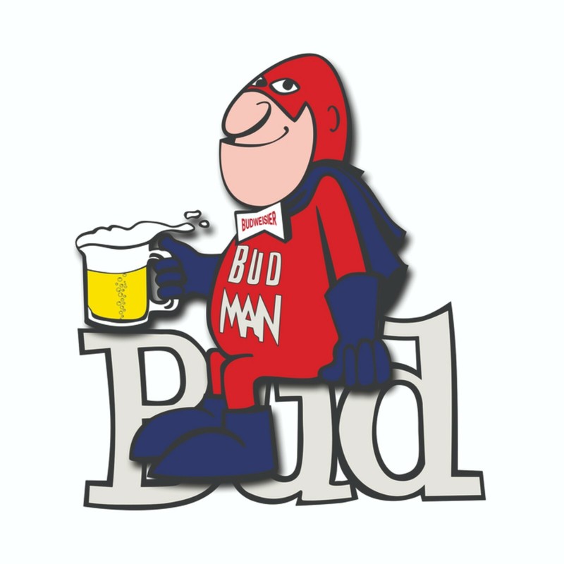 Budweiser Bud Man With Beer Mug Decal Bumper Sticker