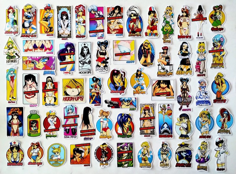 Hook-Ups Inspired 60 Piece Sticker Pack SET 1 Reproduction skate worldindustries