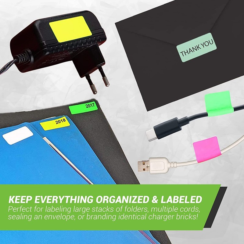 Color Coded Stickers 40mm x 19mm Rectangular 1.57 x 0.75 Inch Labels Writable gallery