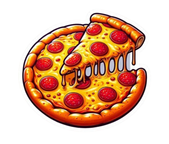 Pizza Pepperoni and Cheese Sticker Decal